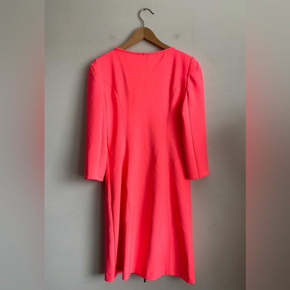 Karen Millen Hot Pink Zipper Dress Long Sleeve Bodycon Cocktail Party Barbie 8 - Picture 5 of 10